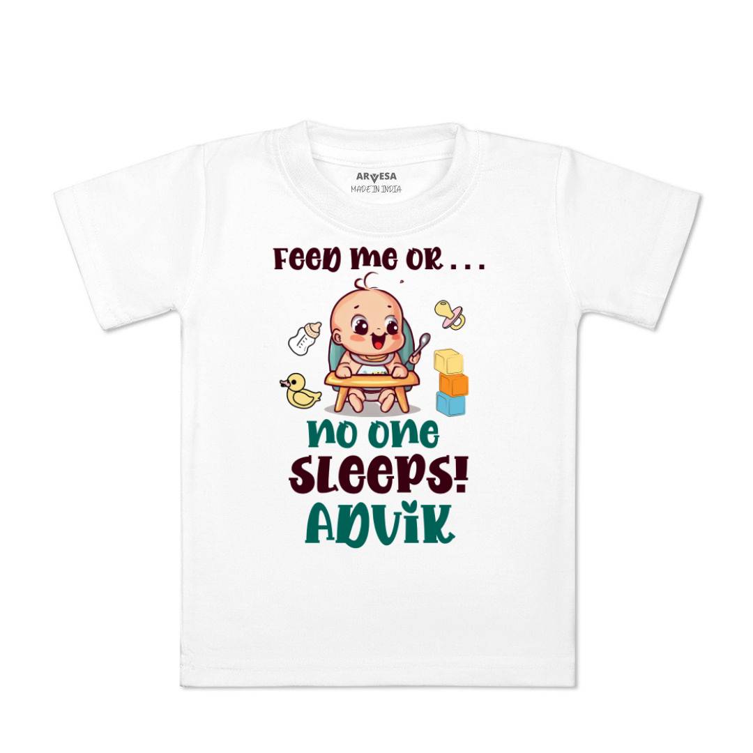 Arvesa Feed Me Or No One Sleeps Baby Boy & Girl Dress