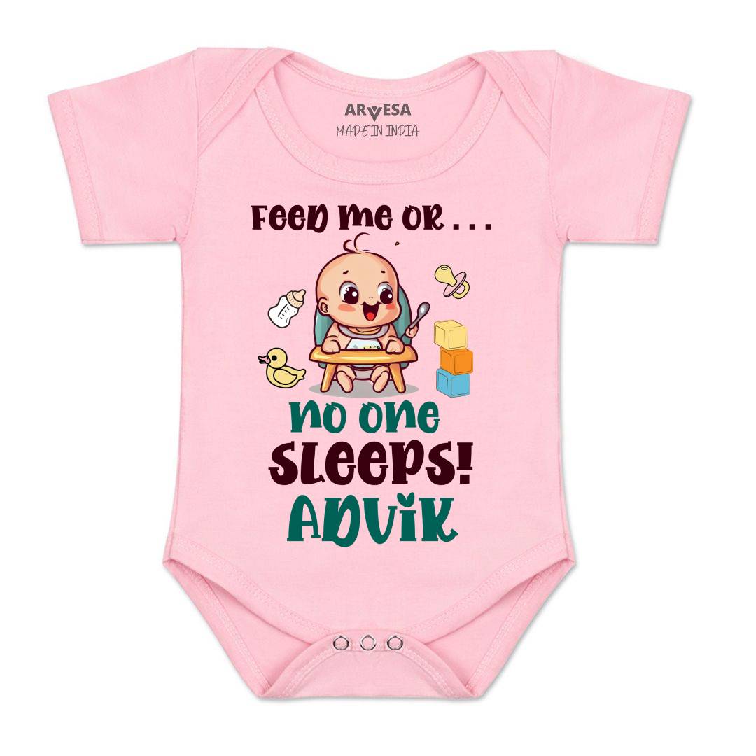 Arvesa Feed Me Or No One Sleeps Baby Boy & Girl Dress