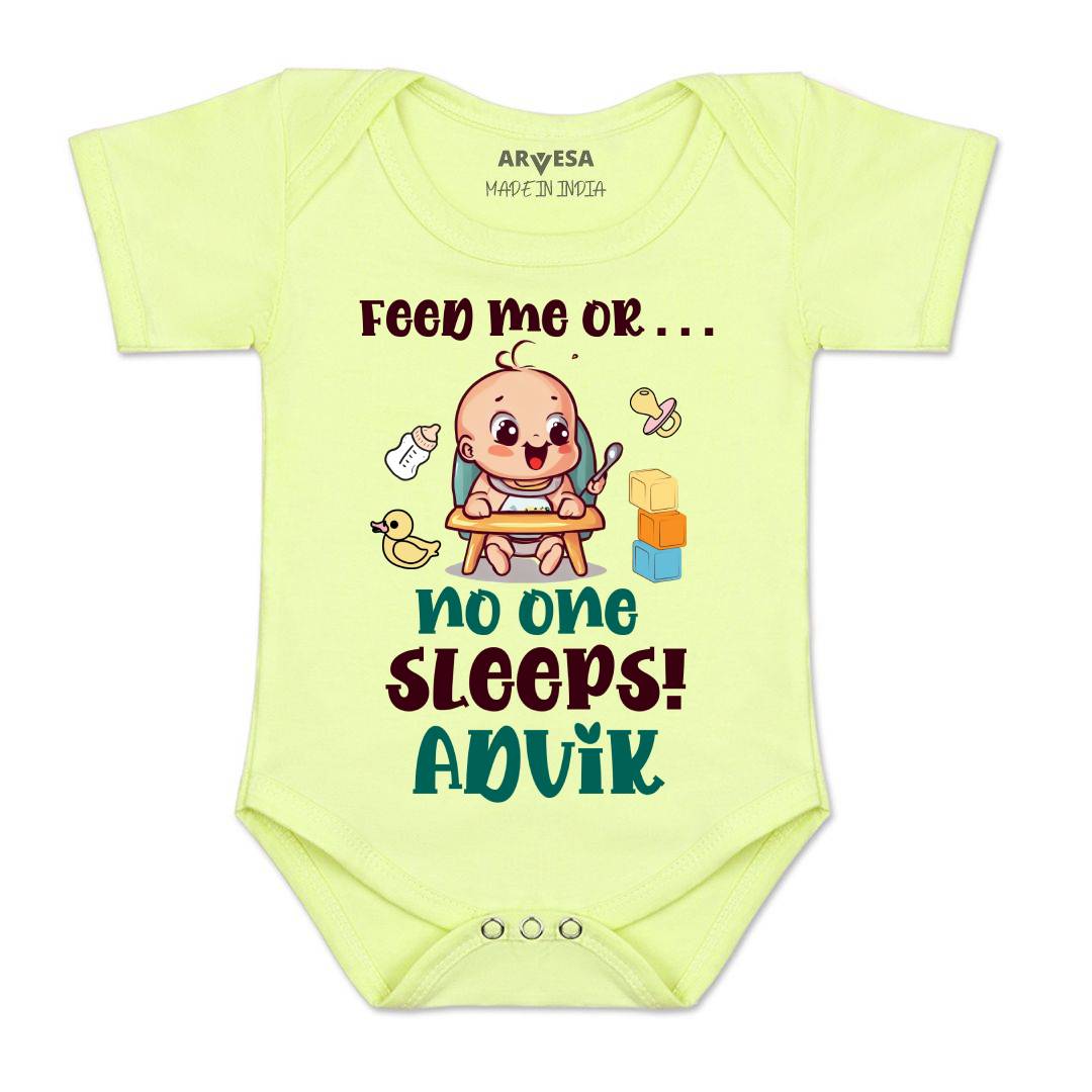 Arvesa Feed Me Or No One Sleeps Baby Boy & Girl Dress