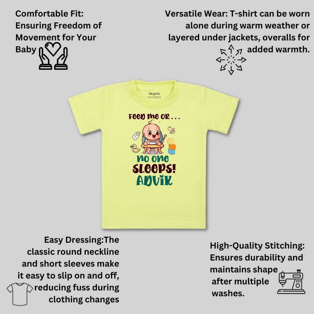 Arvesa Feed Me Or No One Sleeps Baby Boy & Girl Dress