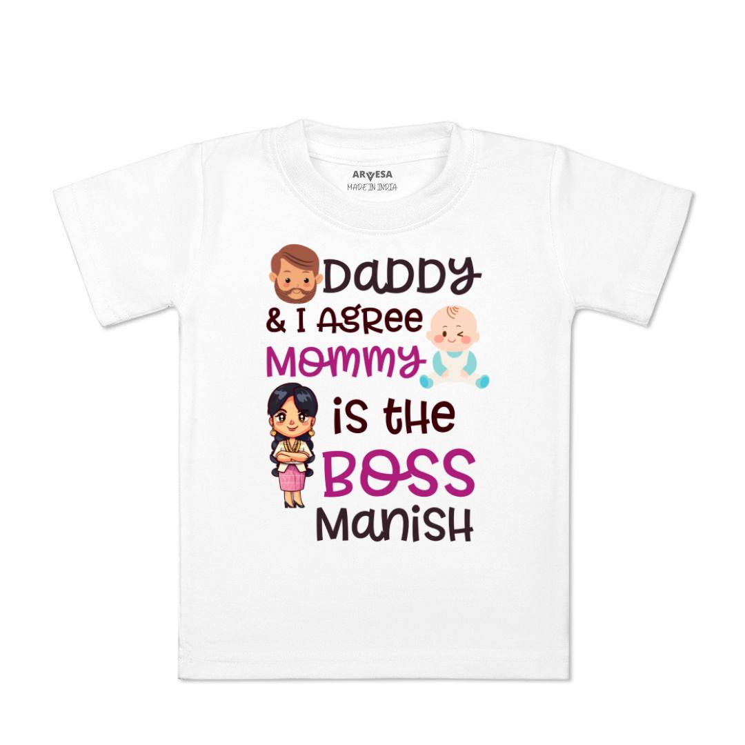 Arvesa Daddy & I Agree Mommy Is Boss Baby Boy & Girl Dress