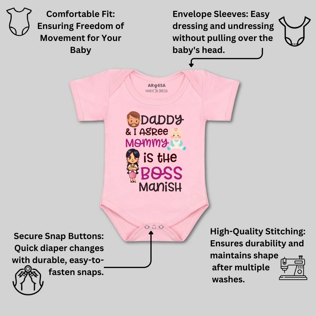 Arvesa Daddy & I Agree Mommy Is Boss Baby Boy & Girl Dress
