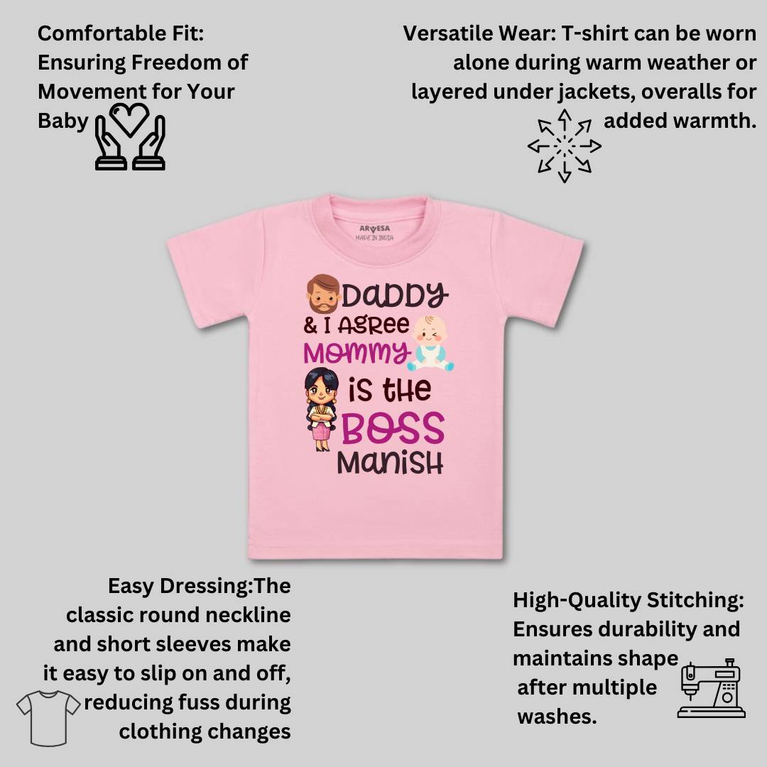 Arvesa Daddy & I Agree Mommy Is Boss Baby Boy & Girl Dress
