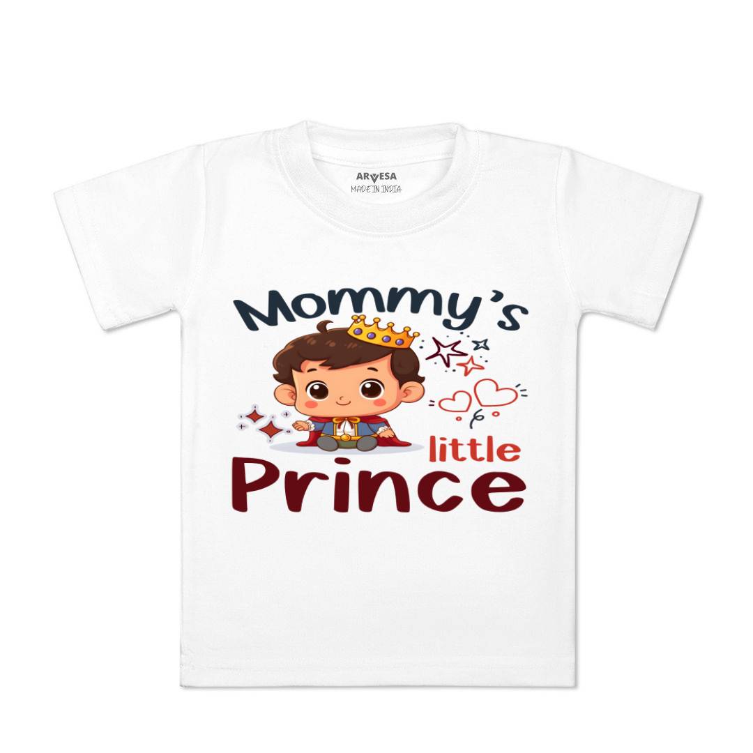 Arvesa Mommy Little Prince Design-1464 White 0-3 Months Jumpsuit for Baby Boy & Girl dress .