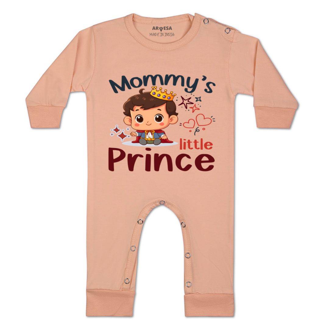 Arvesa Mommy Little Prince Design-1464 White 0-3 Months Jumpsuit for Baby Boy & Girl dress .