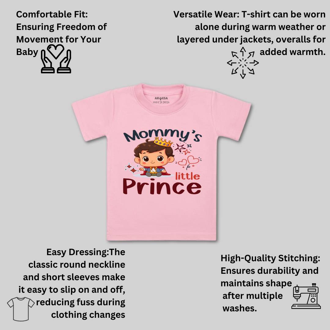 Arvesa Mommy Little Prince Design-1464 White 0-3 Months Jumpsuit for Baby Boy & Girl dress .