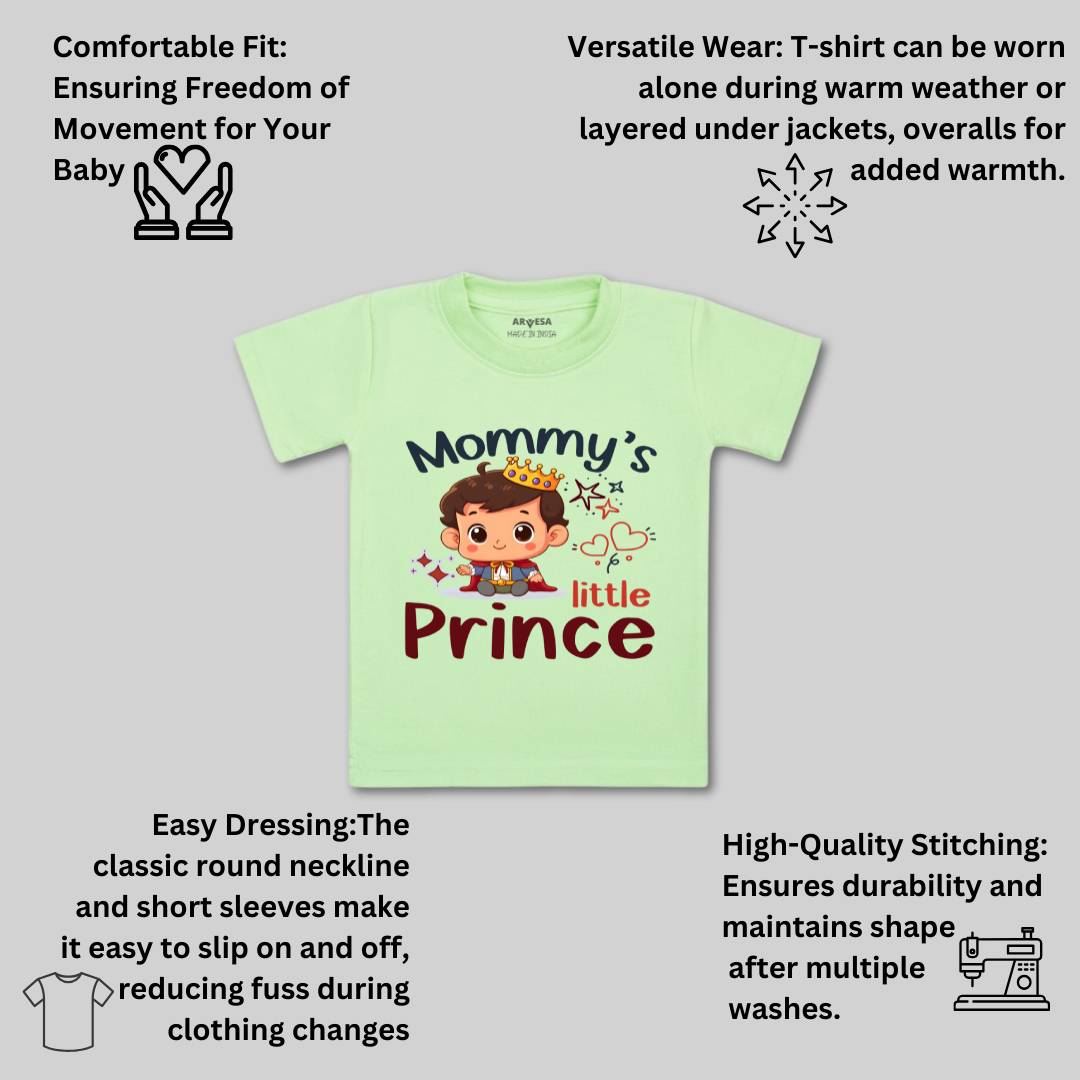 Arvesa Mommy Little Prince Design-1464 White 0-3 Months Jumpsuit for Baby Boy & Girl dress .