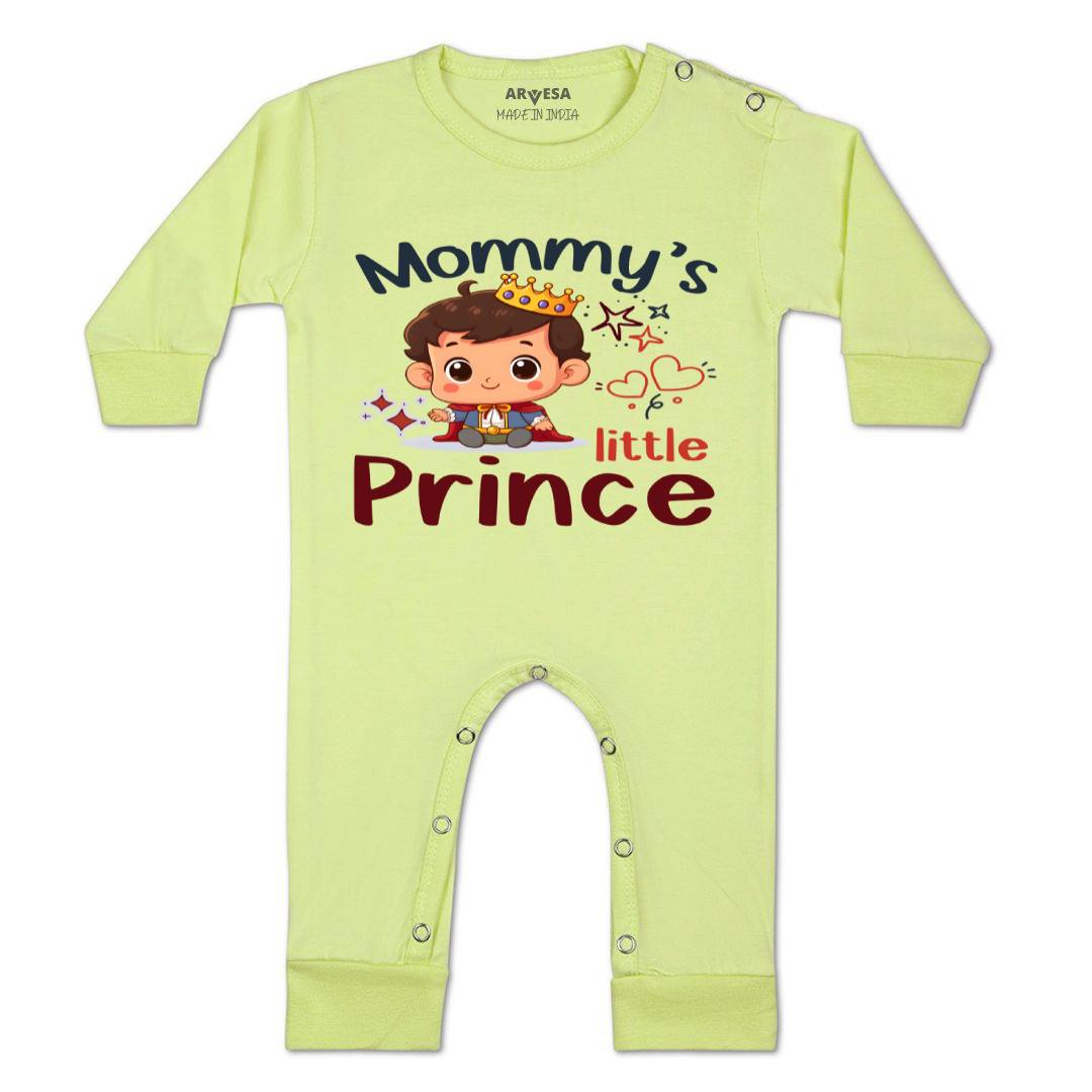Arvesa Mommy Little Prince Design-1464 White 0-3 Months Jumpsuit for Baby Boy & Girl dress .