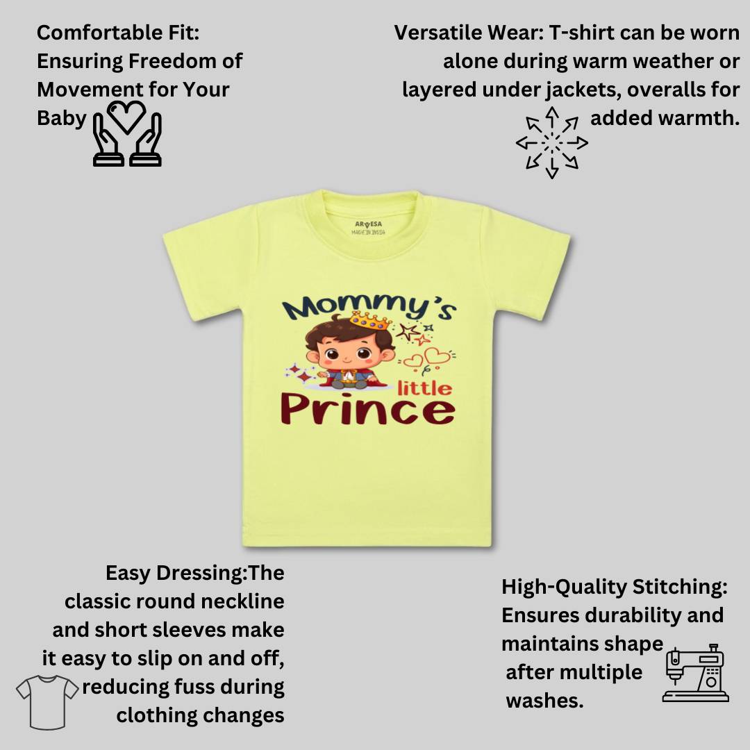 Arvesa Mommy Little Prince Design-1464 White 0-3 Months Jumpsuit for Baby Boy & Girl dress .