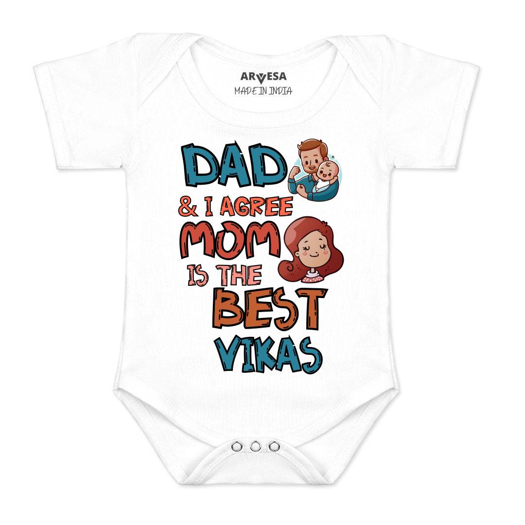 Arvesa Daddy & I Agree Mommy Is Best Baby Boy & Girl Dress