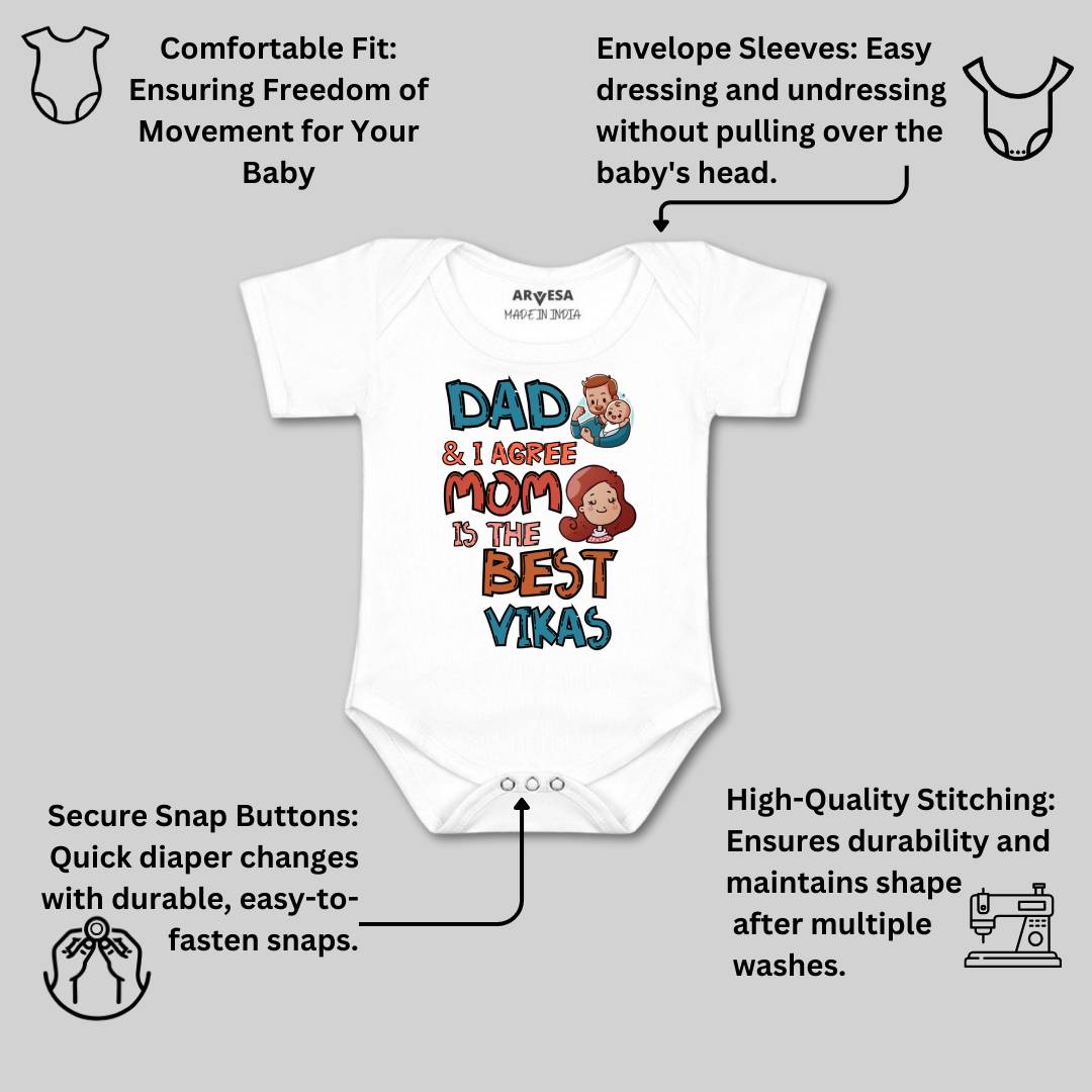 Arvesa Daddy & I Agree Mommy Is Best Baby Boy & Girl Dress