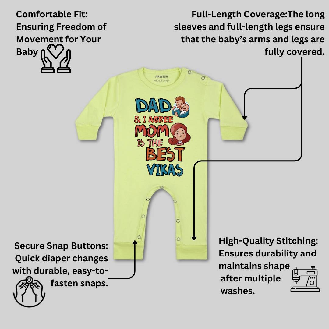 Arvesa Daddy & I Agree Mommy Is Best Baby Boy & Girl Dress