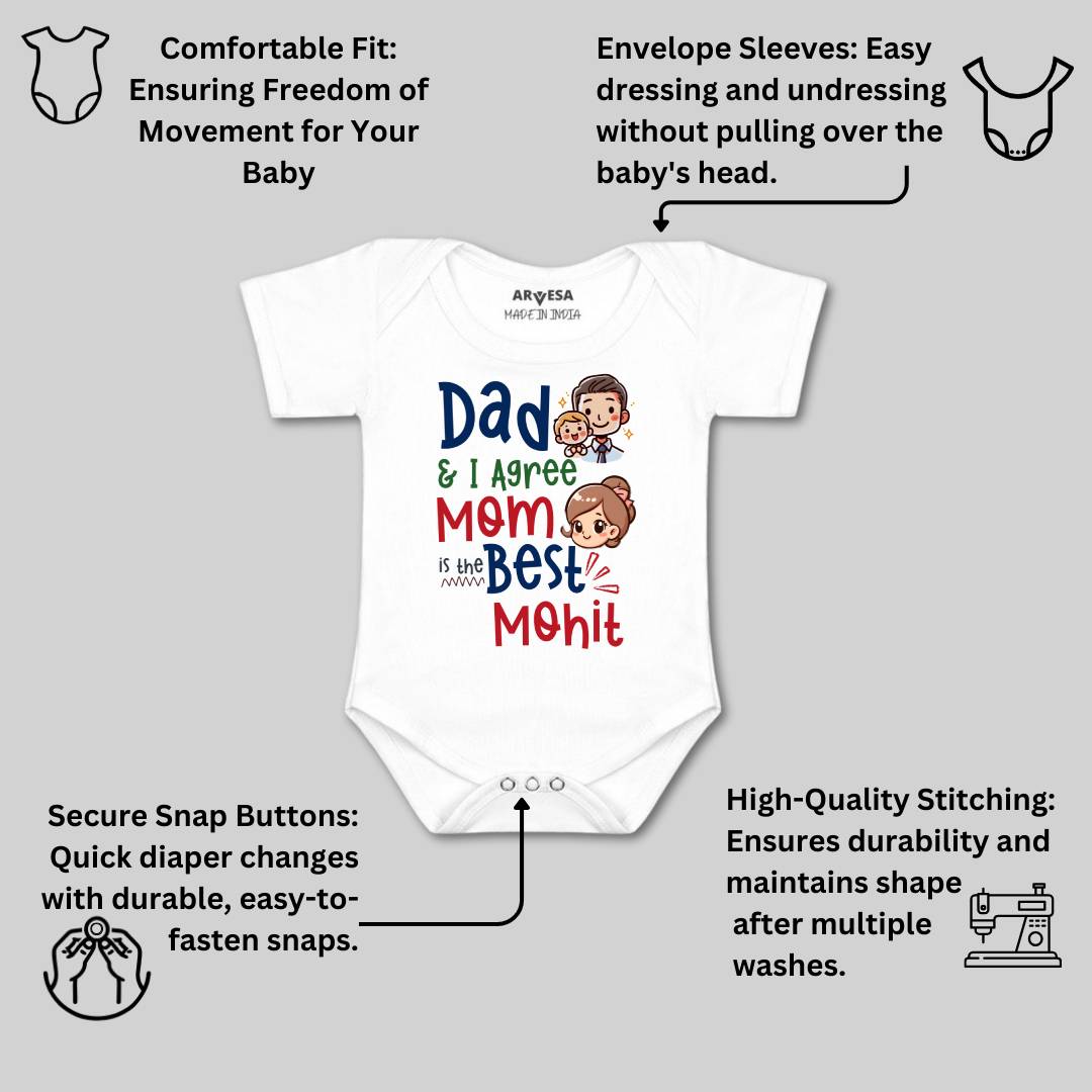 Arvesa Daddy & I Agree Mommy Is Best Baby Boy & Girl Dress