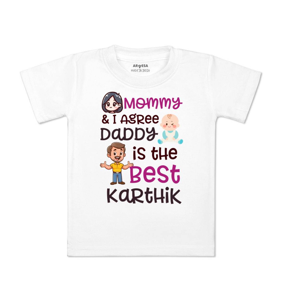 Arvesa Mommy & I Agree Daddy Is The Best Baby Boy & Girl Dress