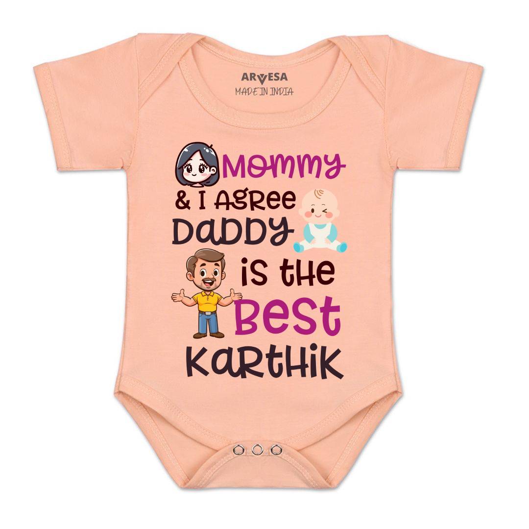 Arvesa Mommy & I Agree Daddy Is The Best Baby Boy & Girl Dress