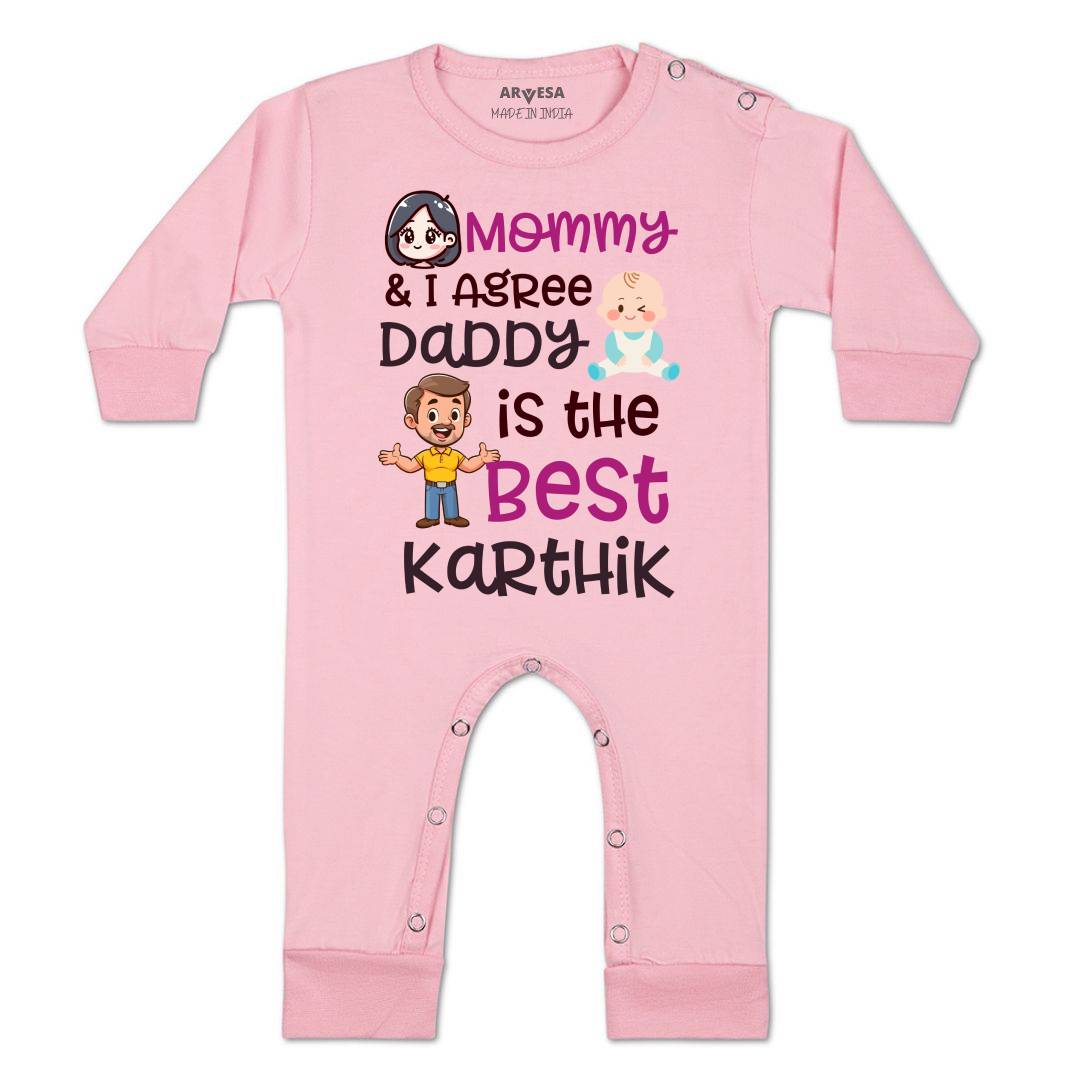Arvesa Mommy & I Agree Daddy Is The Best Baby Boy & Girl Dress