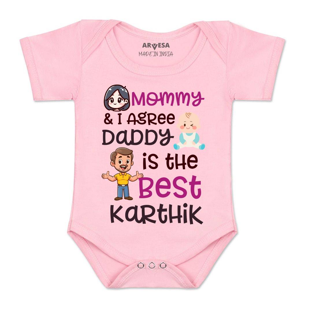 Arvesa Mommy & I Agree Daddy Is The Best Baby Boy & Girl Dress