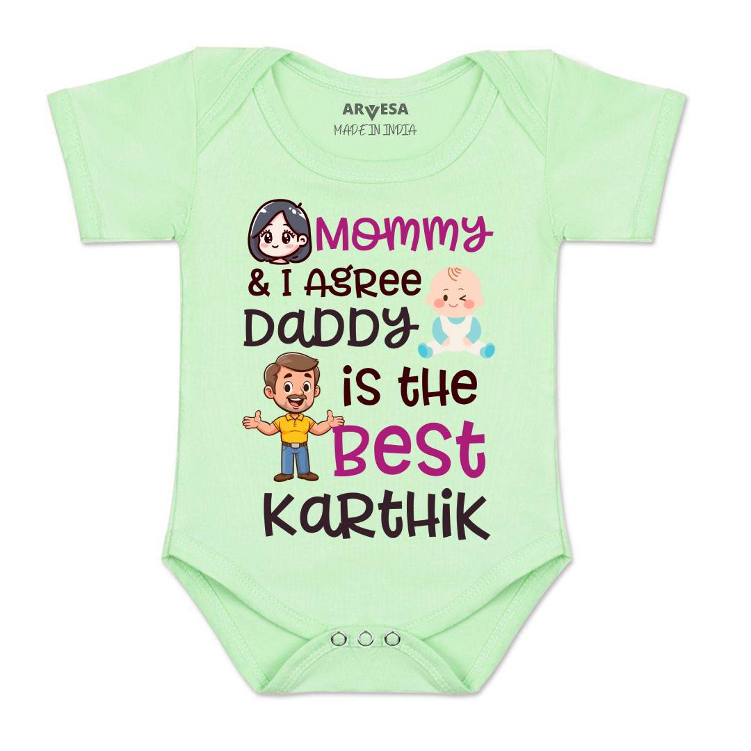 Arvesa Mommy & I Agree Daddy Is The Best Baby Boy & Girl Dress