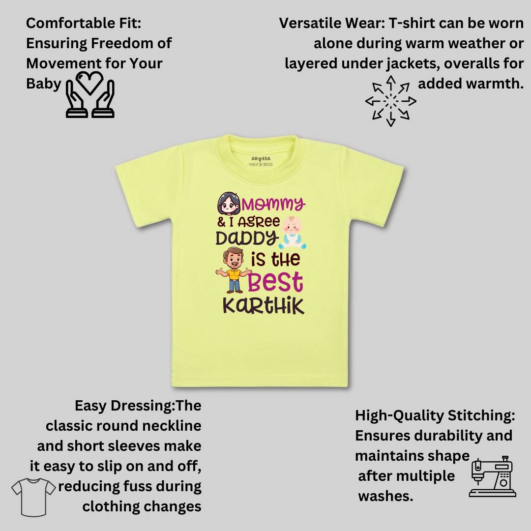 Arvesa Mommy & I Agree Daddy Is The Best Baby Boy & Girl Dress