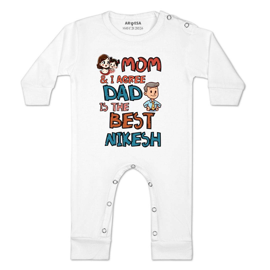 Arvesa Mom & I Agree Dad Is The Best Baby Boy & Girl Dress