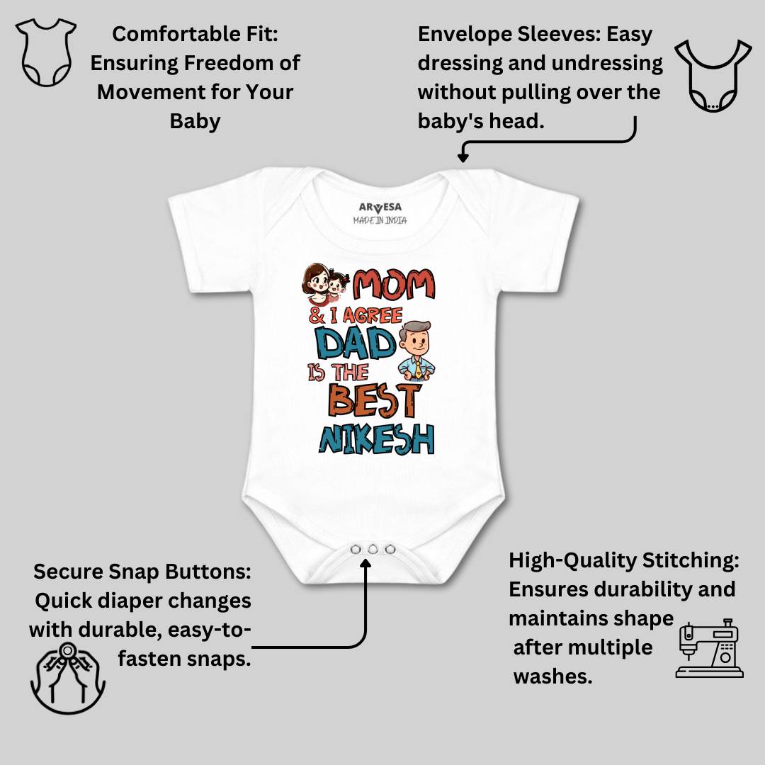 Arvesa Mom & I Agree Dad Is The Best Baby Boy & Girl Dress