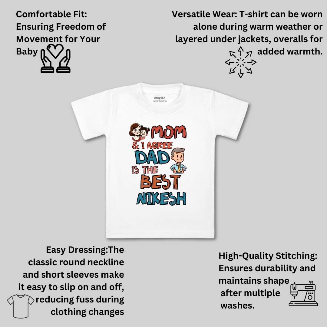 Arvesa Mom & I Agree Dad Is The Best Baby Boy & Girl Dress