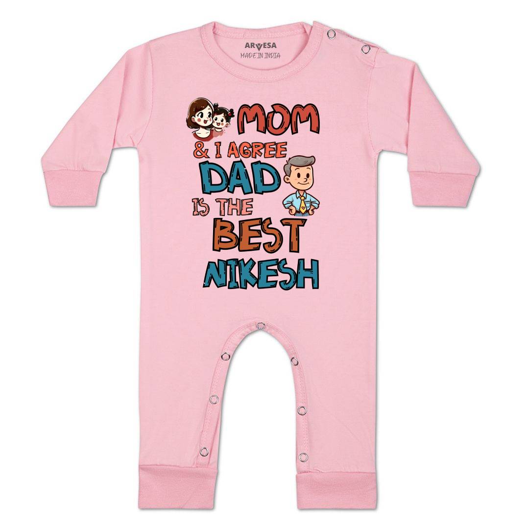 Arvesa Mom & I Agree Dad Is The Best Baby Boy & Girl Dress
