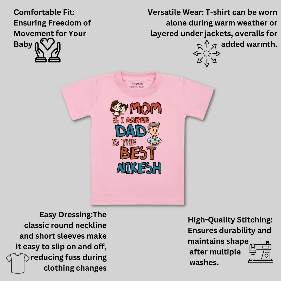 Arvesa Mom & I Agree Dad Is The Best Baby Boy & Girl Dress