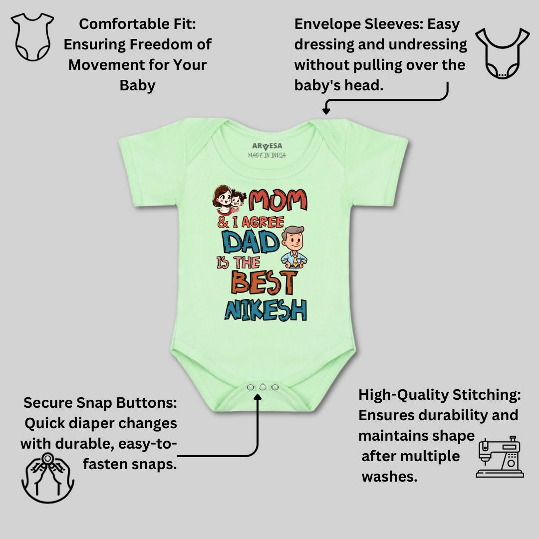 Arvesa Mom & I Agree Dad Is The Best Baby Boy & Girl Dress