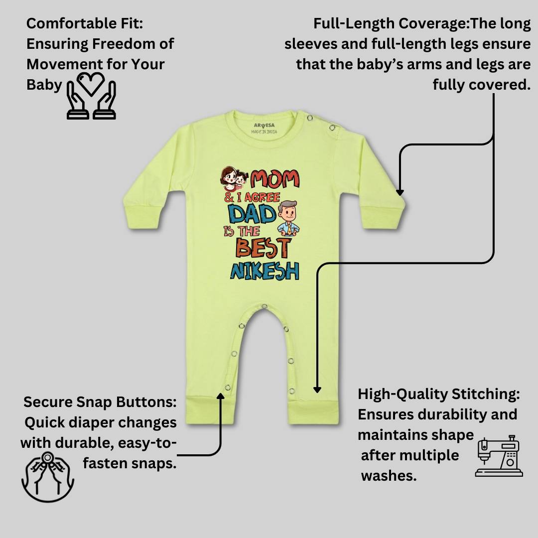 Arvesa Mom & I Agree Dad Is The Best Baby Boy & Girl Dress