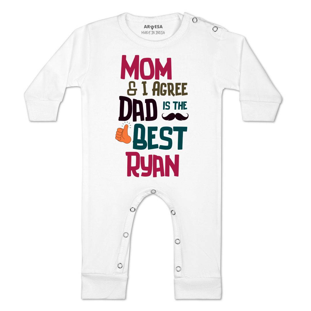 Arvesa Mom & I Agree Dad Is The Best Baby Boy & Girl Dress
