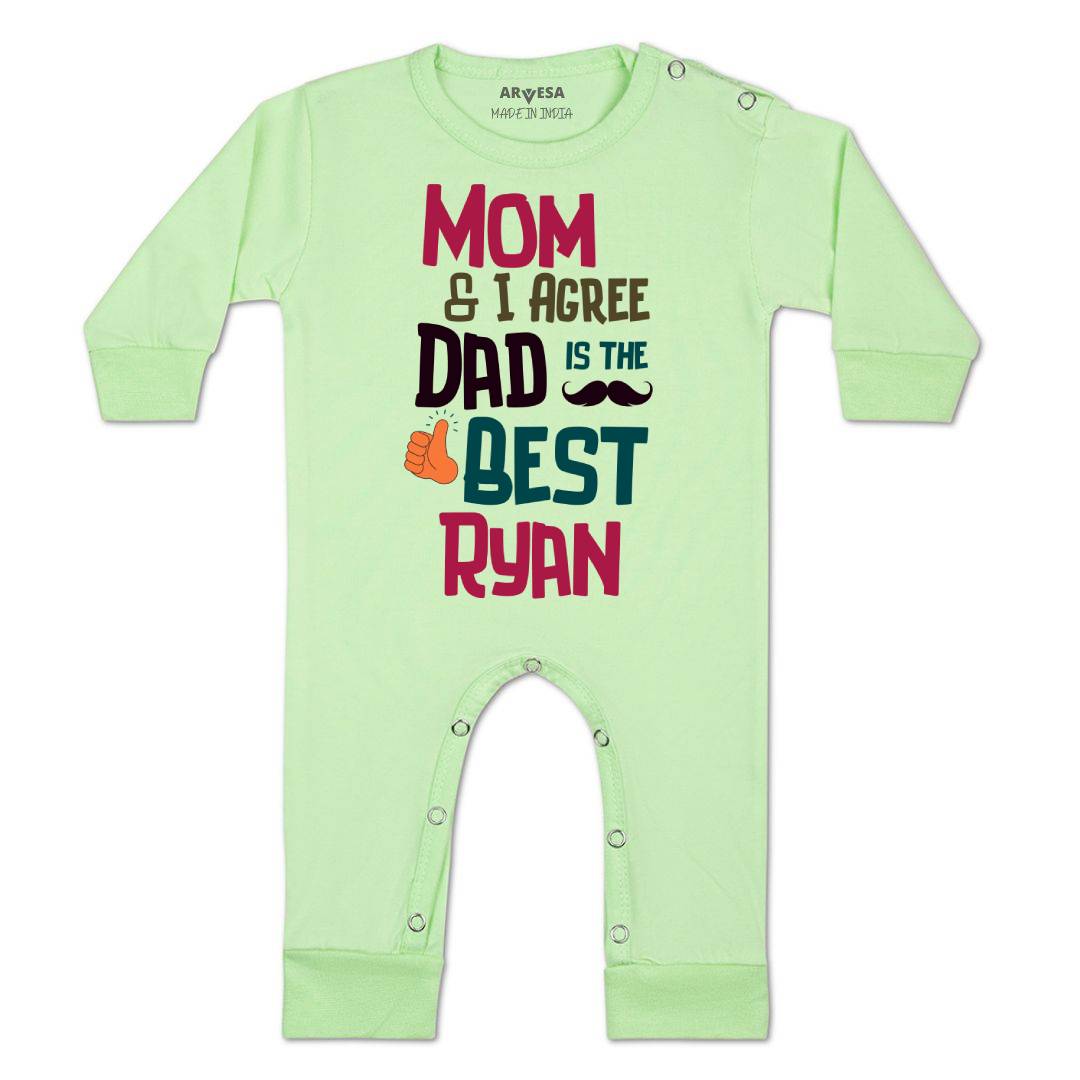 Arvesa Mom & I Agree Dad Is The Best Baby Boy & Girl Dress