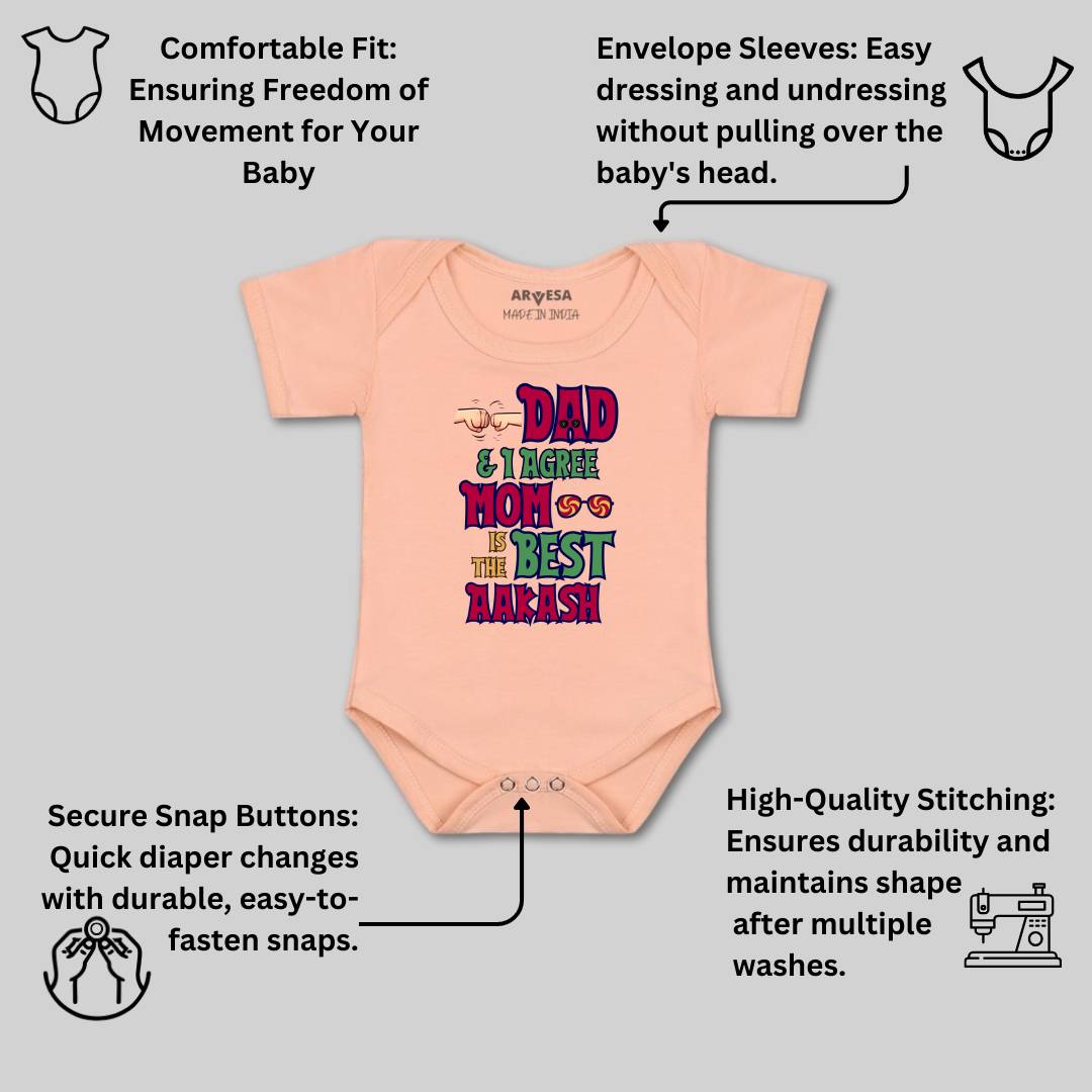Arvesa Daddy & I Agree Mom Is Best Baby Boy & Girl Dress