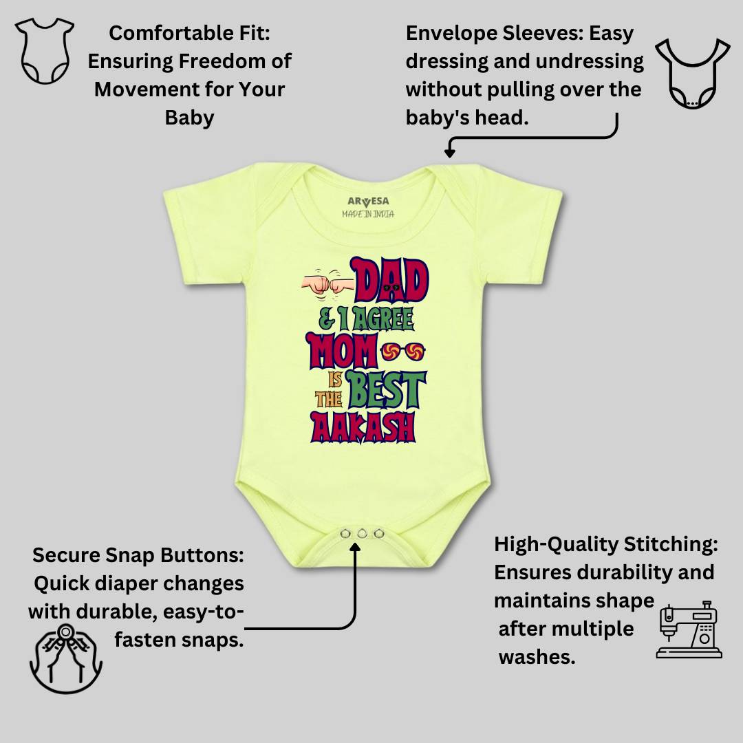 Arvesa Daddy & I Agree Mom Is Best Baby Boy & Girl Dress