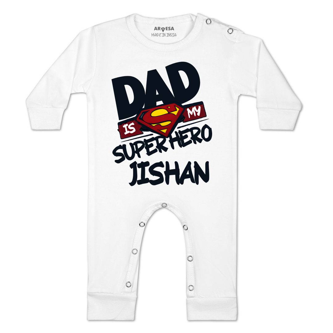 Arvesa Dad Is My Superhero Baby Boy & Girl Dress