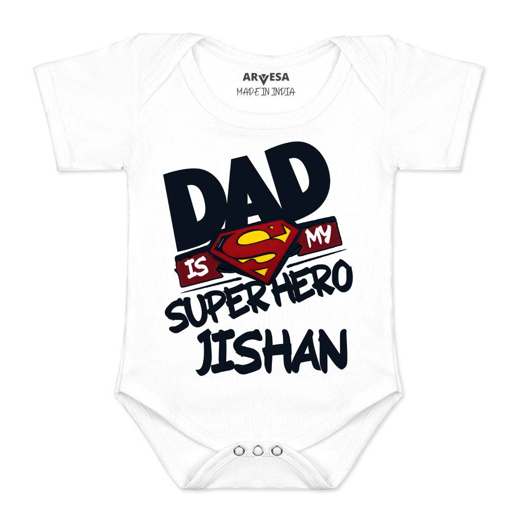 Arvesa Dad Is My Superhero Baby Boy & Girl Dress