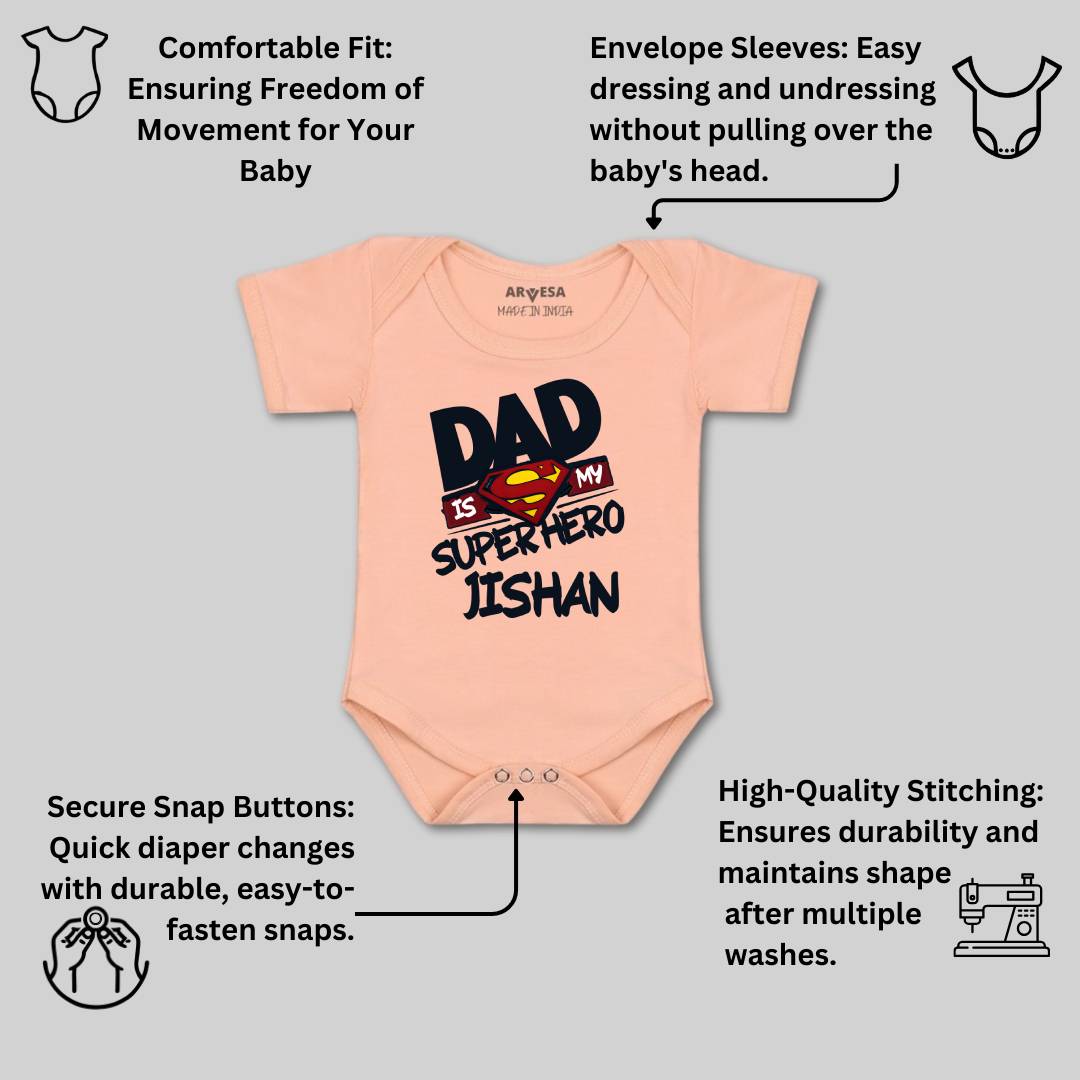 Arvesa Dad Is My Superhero Baby Boy & Girl Dress