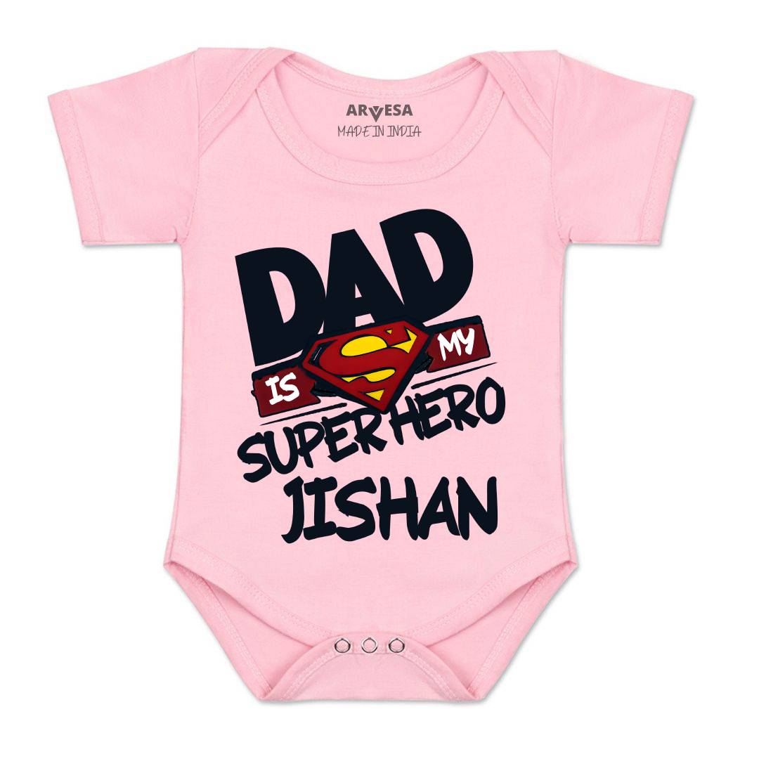 Arvesa Dad Is My Superhero Baby Boy & Girl Dress