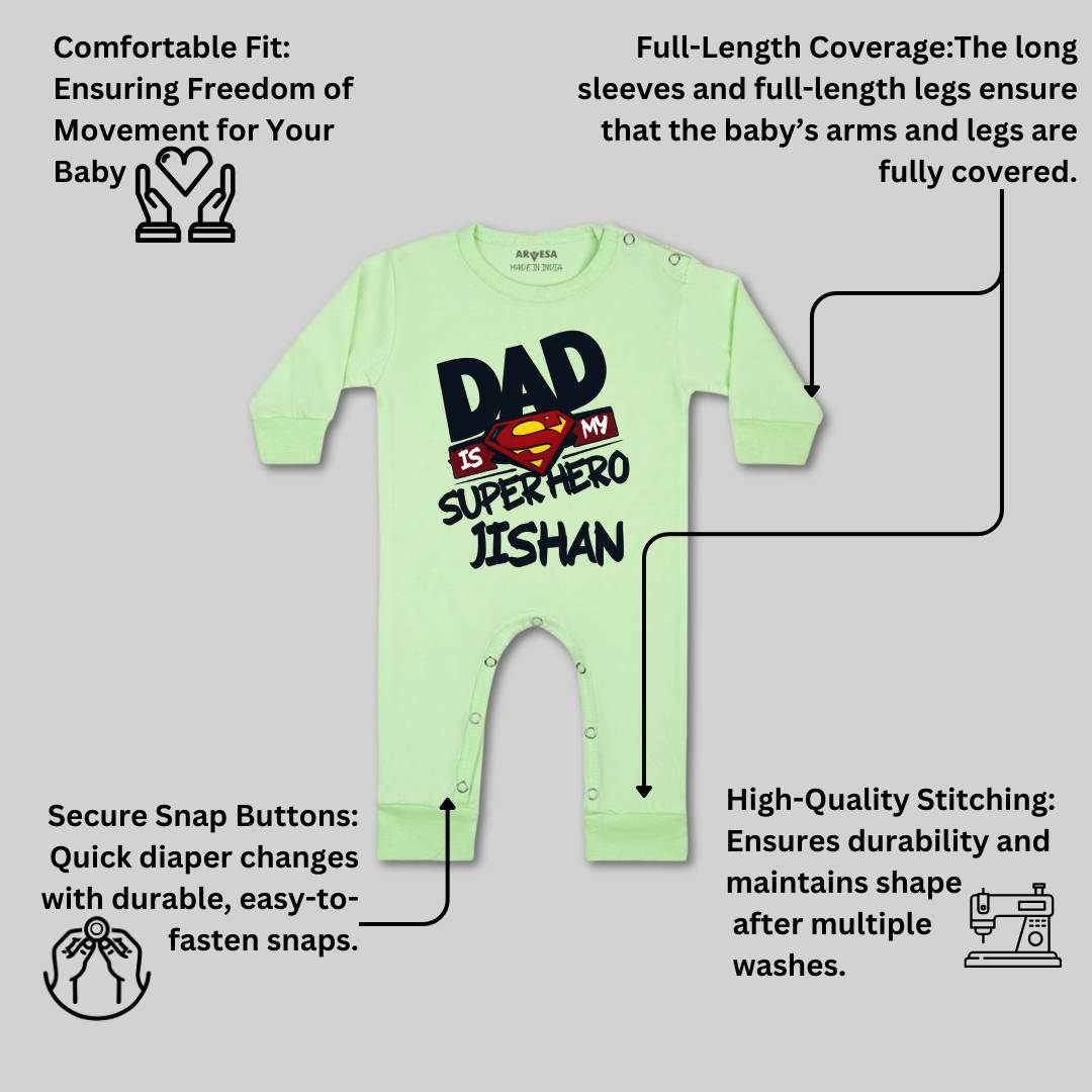 Arvesa Dad Is My Superhero Baby Boy & Girl Dress