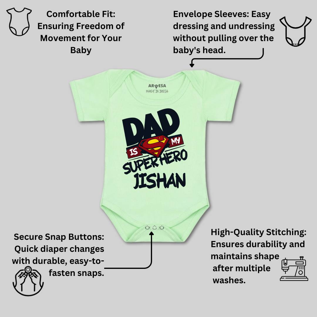 Arvesa Dad Is My Superhero Baby Boy & Girl Dress