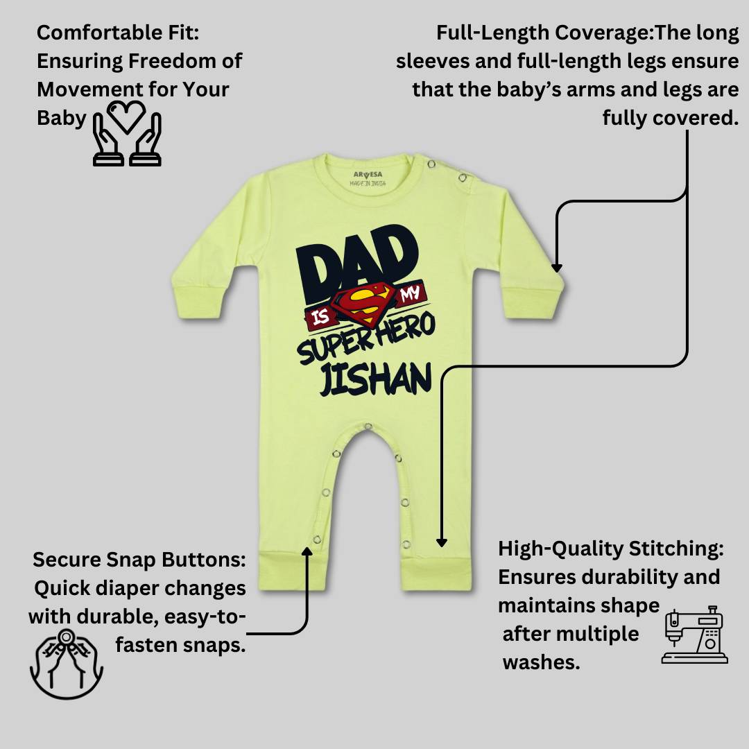 Arvesa Dad Is My Superhero Baby Boy & Girl Dress