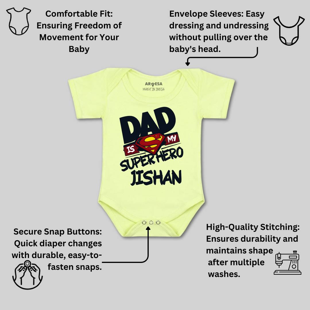 Arvesa Dad Is My Superhero Baby Boy & Girl Dress