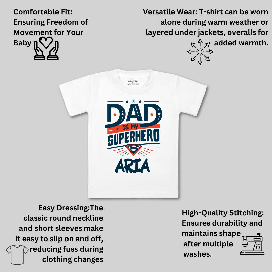 Arvesa Dad Is My Superhero Baby Boy & Girl Dress