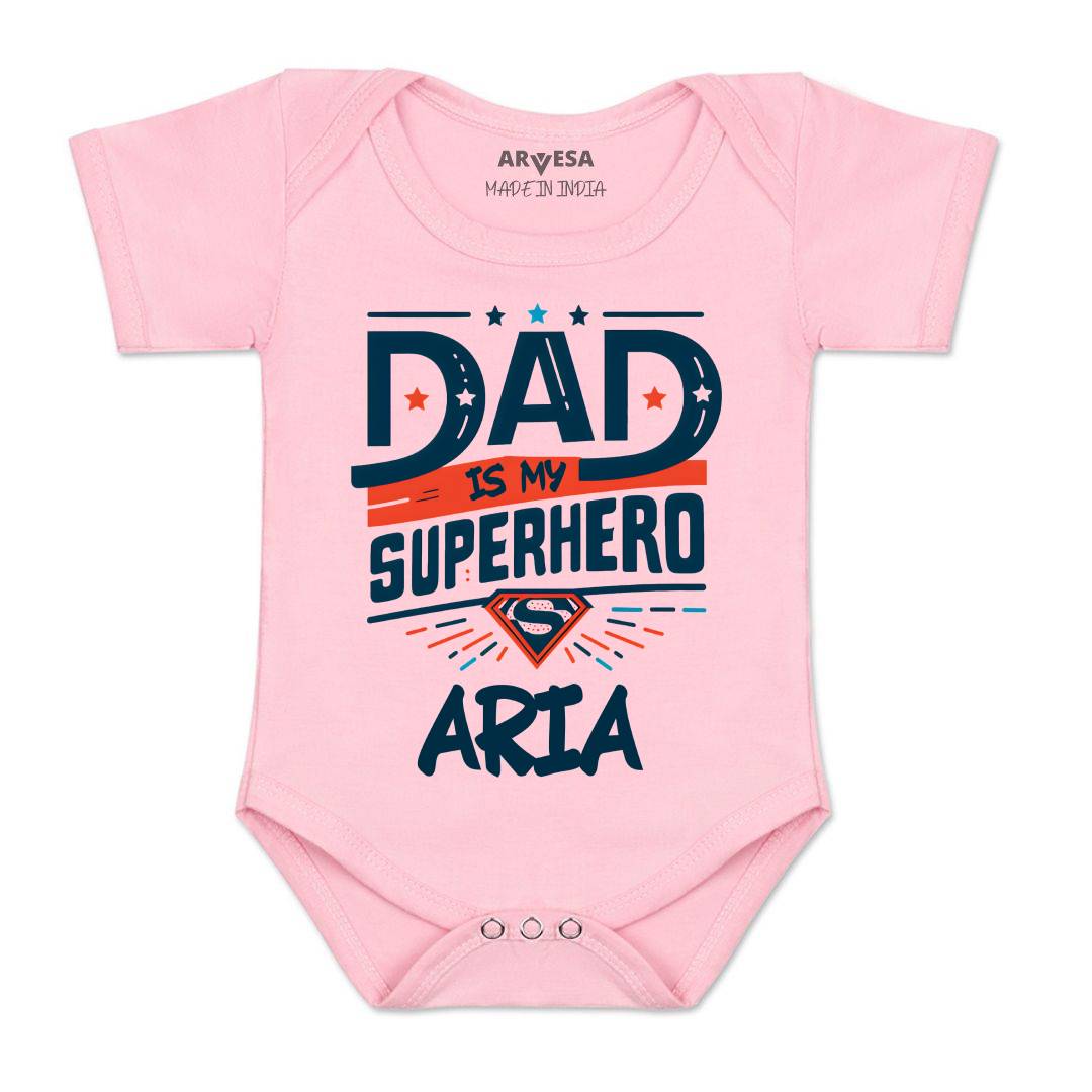 Arvesa Dad Is My Superhero Baby Boy & Girl Dress