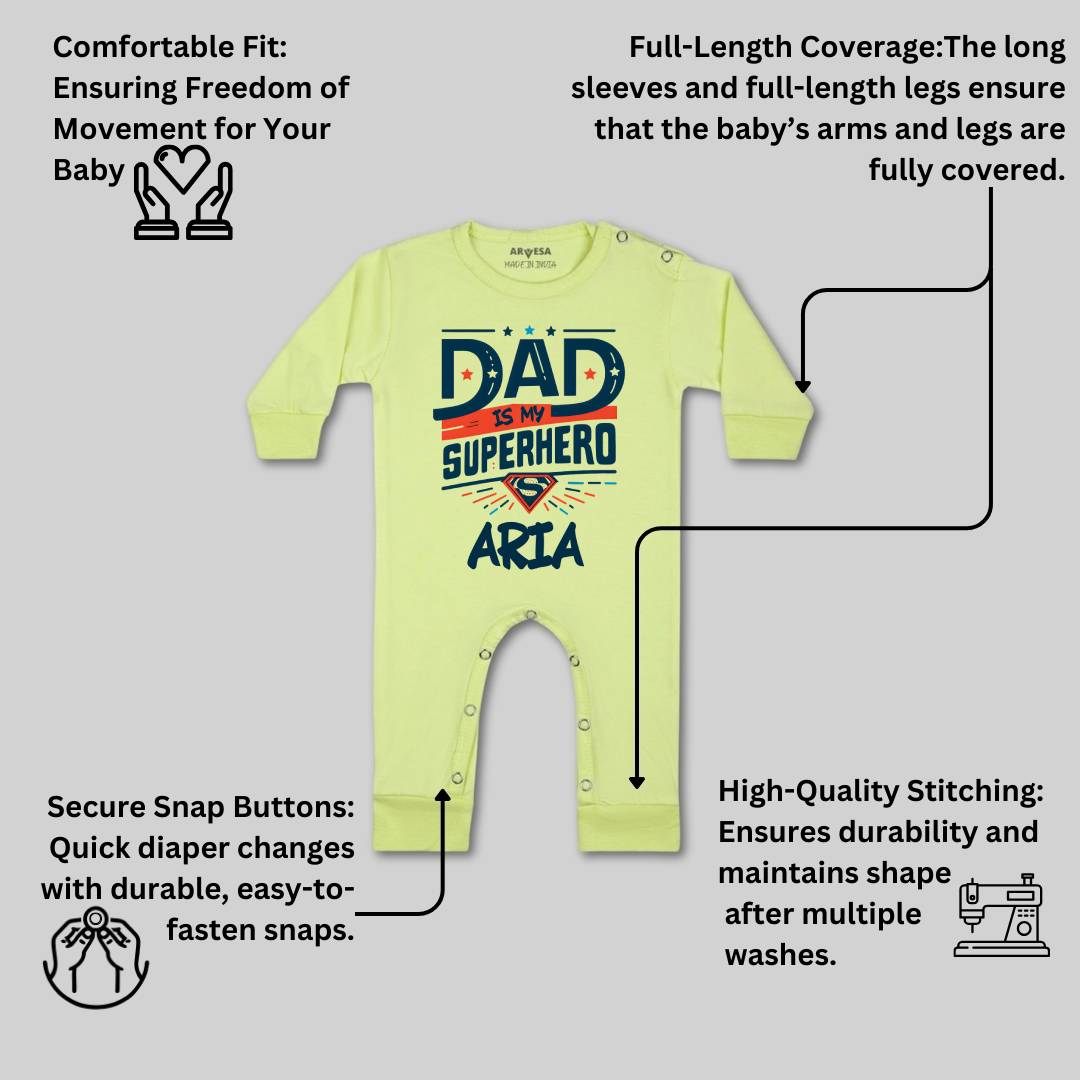 Arvesa Dad Is My Superhero Baby Boy & Girl Dress