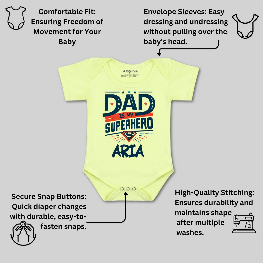 Arvesa Dad Is My Superhero Baby Boy & Girl Dress