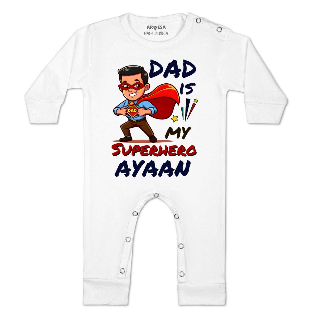 Arvesa Dad Is My Superhero Baby Boy & Girl Dress