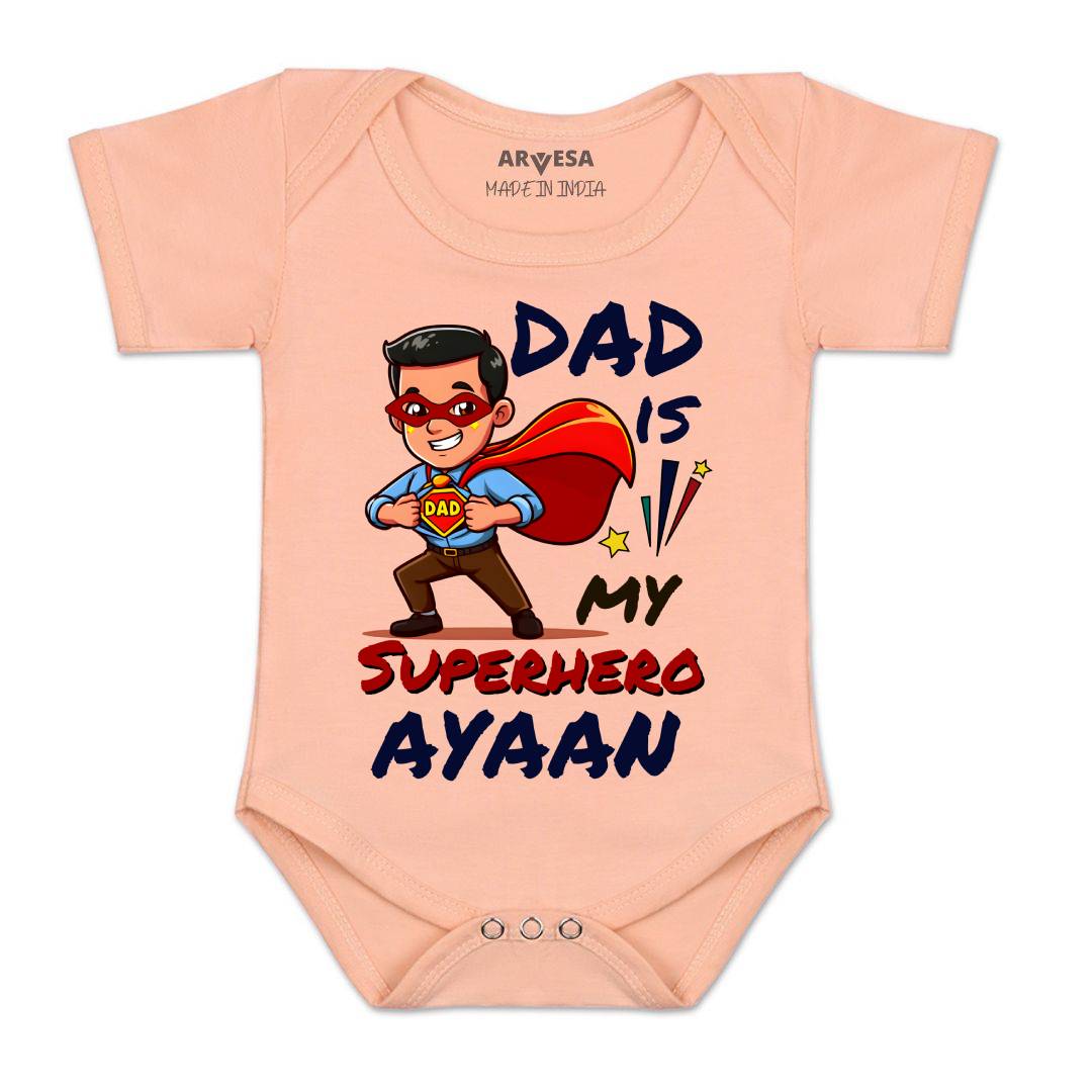 Arvesa Dad Is My Superhero Baby Boy & Girl Dress