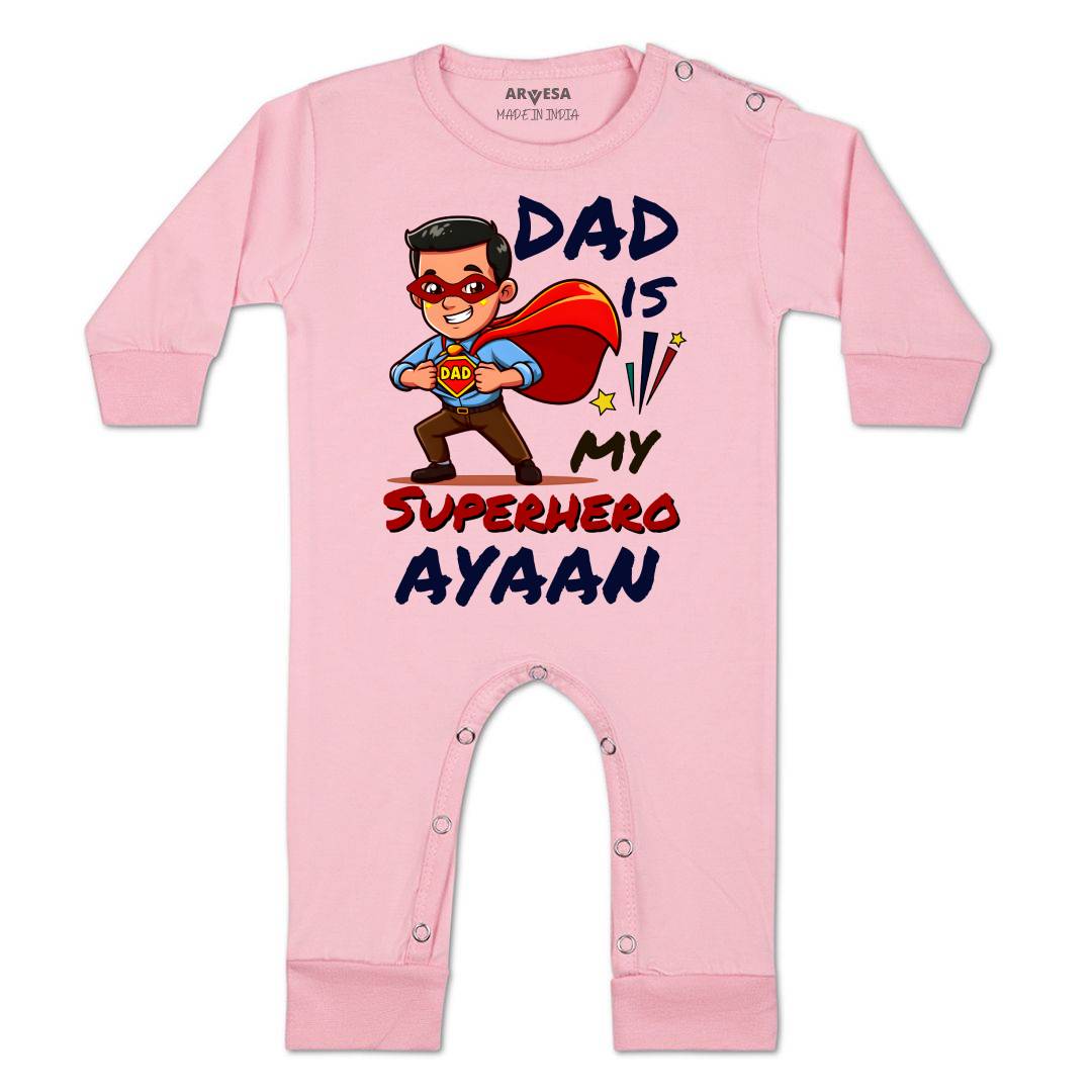 Arvesa Dad Is My Superhero Baby Boy & Girl Dress