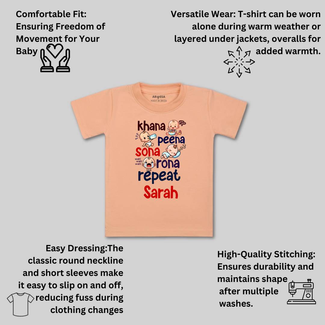 Arvesa Khana Peena Sona Repeat Baby Boy & Girl Dress